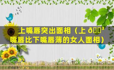 上嘴唇突出面相（上 🌳 嘴唇比下嘴唇薄的女人面相）